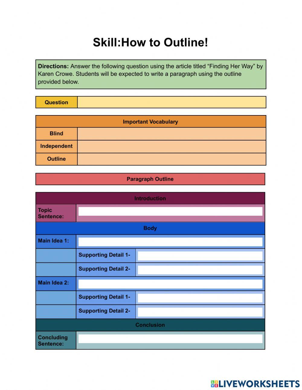 Skill:How to Outline!