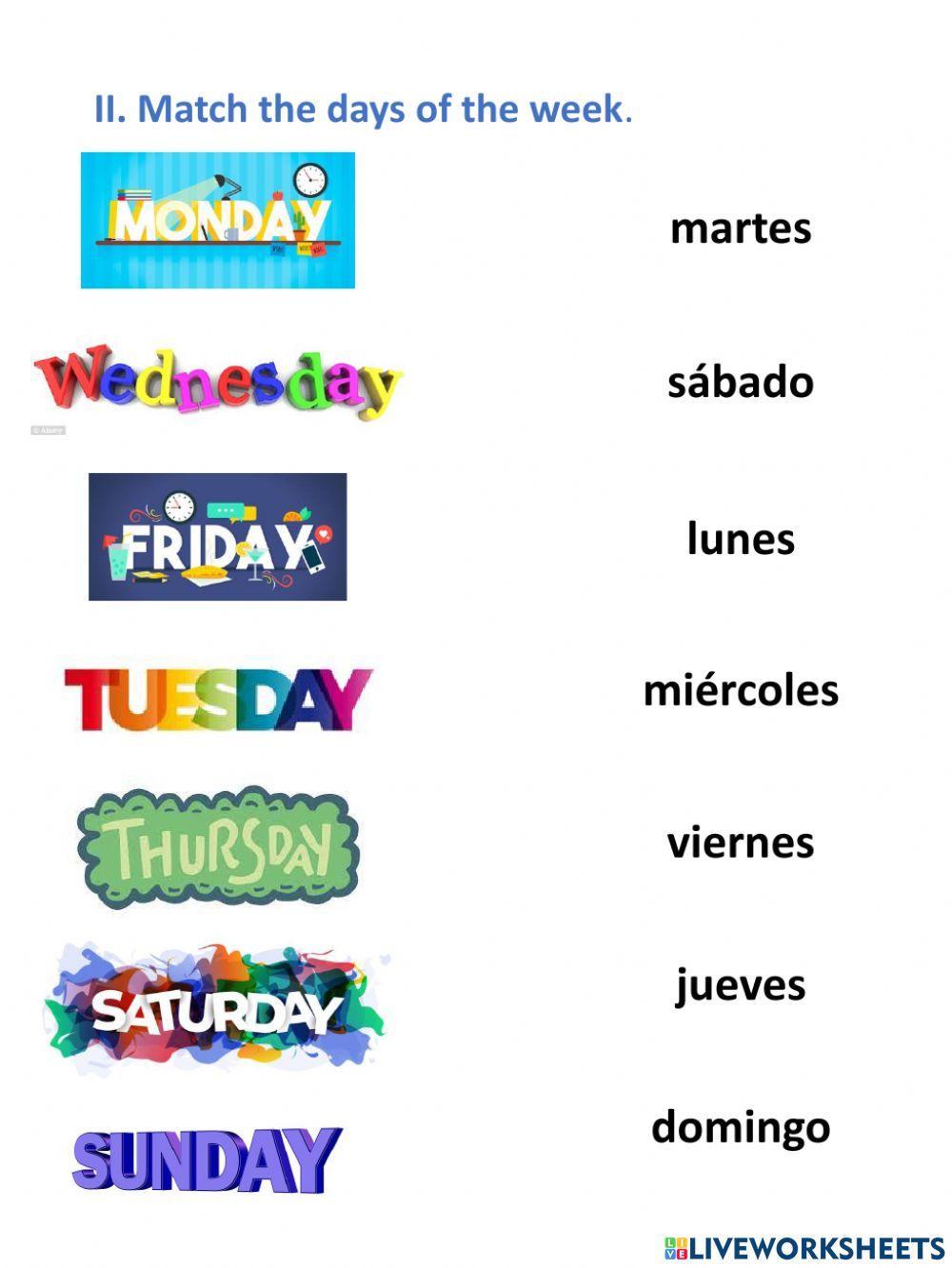 The weather and the Days of the week