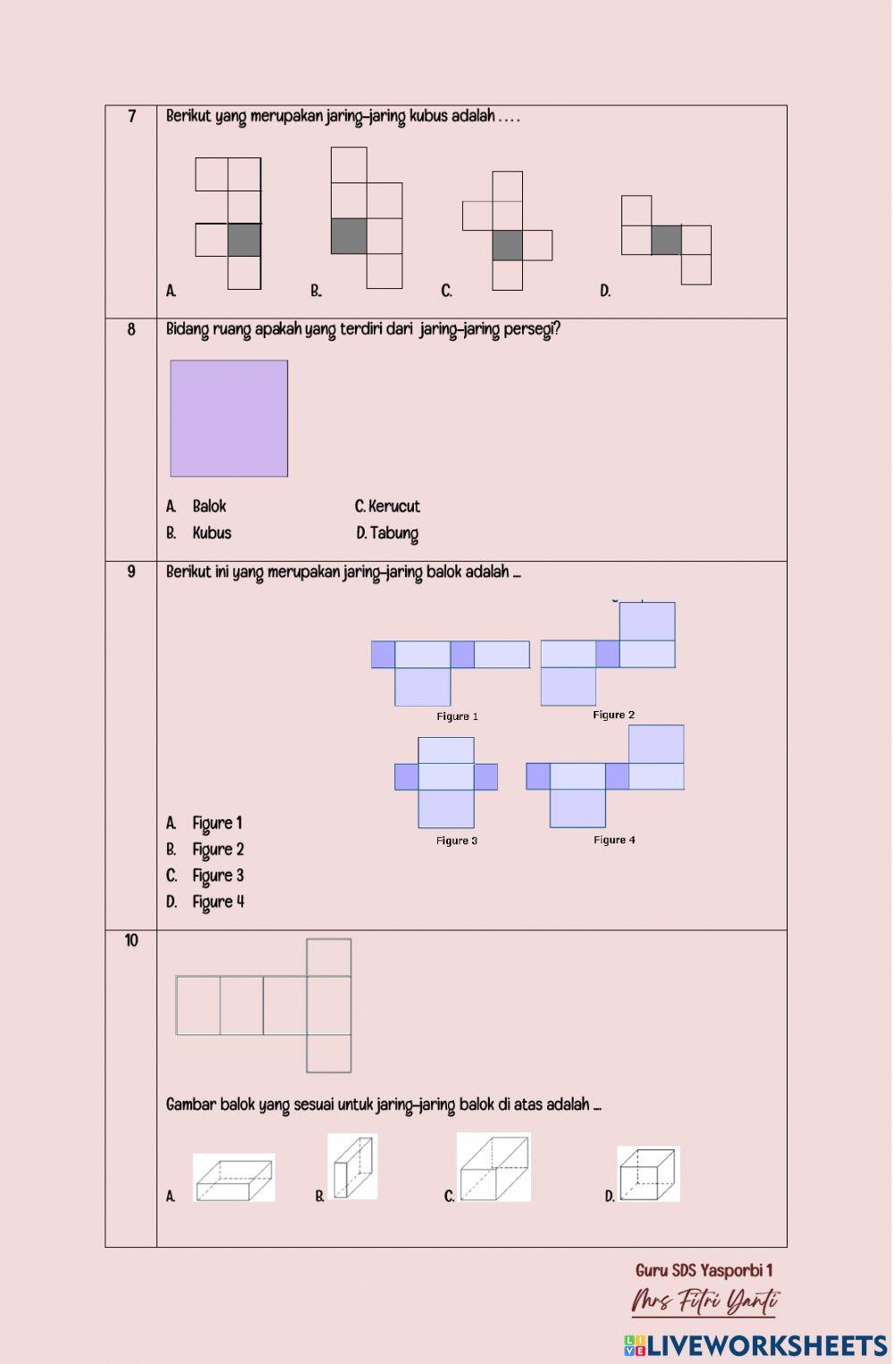 Latihan Soal Bangun Ruang