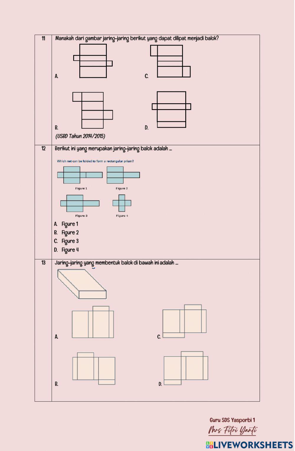 Latihan Soal Bangun Ruang
