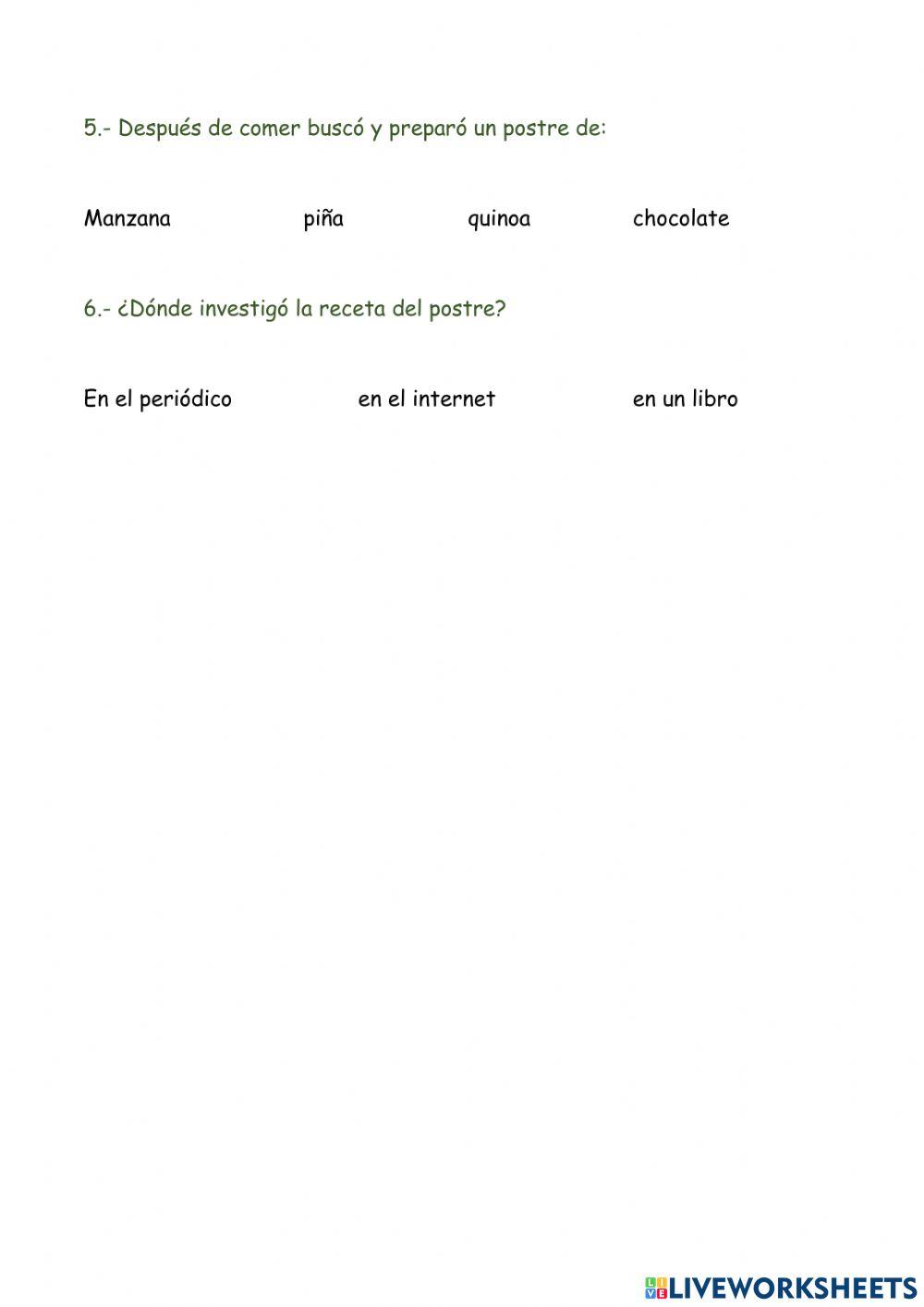 Comprensión lectura 2: El mosquito