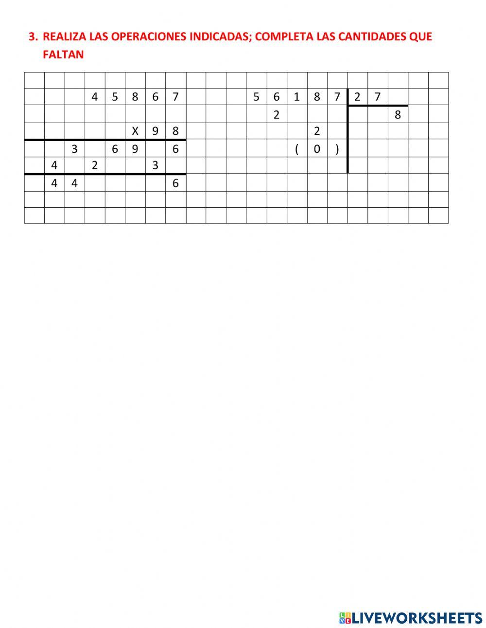 Diagnóstico operaciones básicas