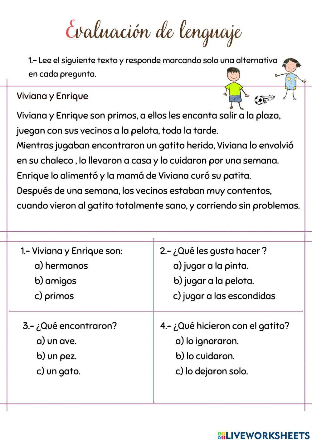 Evaluación Lenguaje