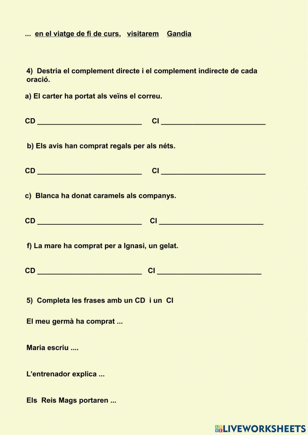 Complement Directe i Complement Indirecte