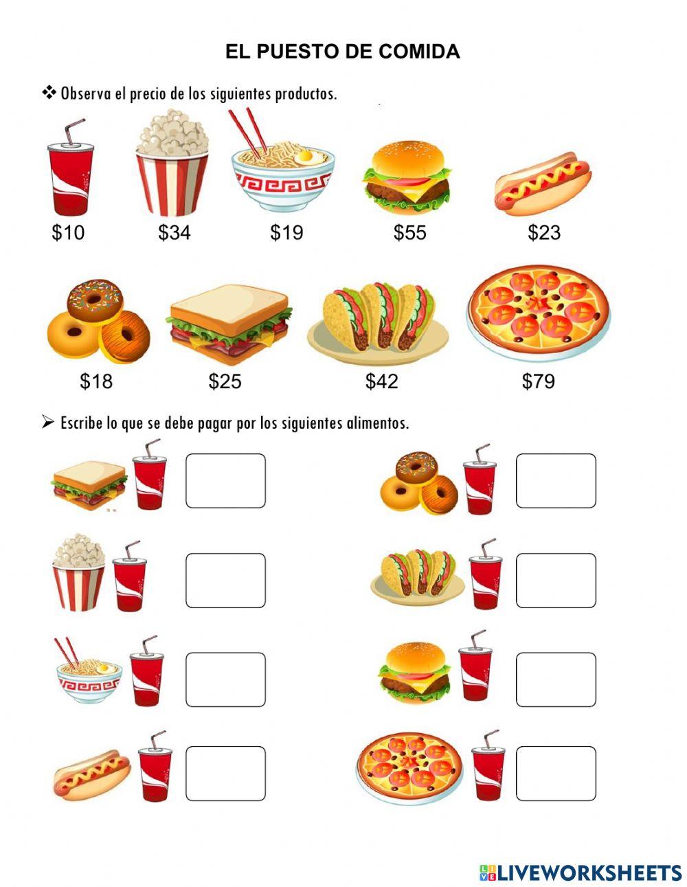 Puesto de comida sumas más 10