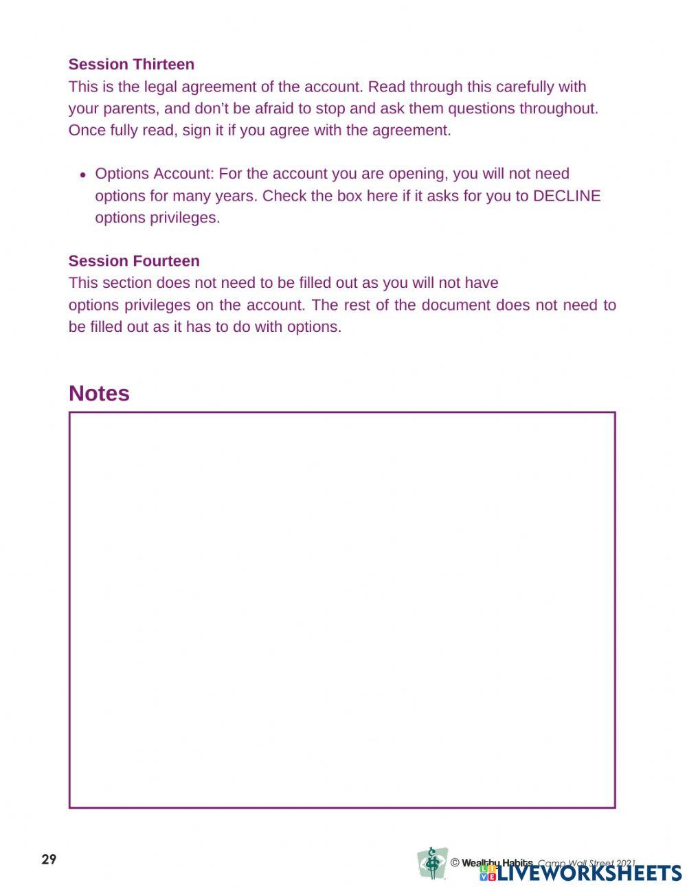 Wealthy Habits Fill Out the Brokerage Application CWS