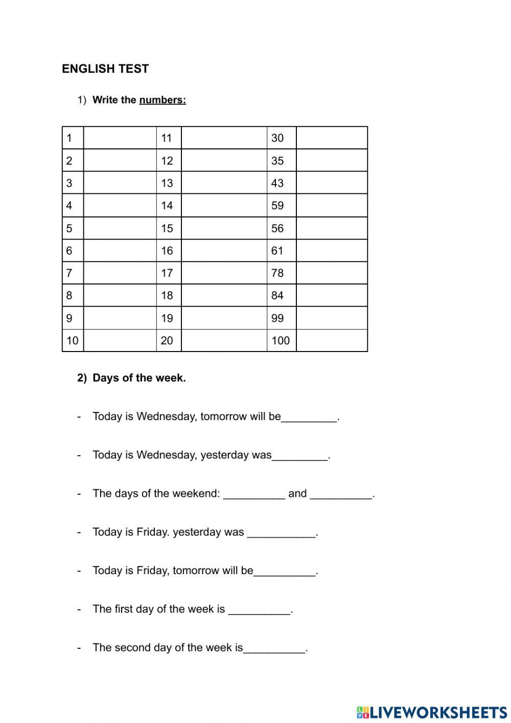 English test English test