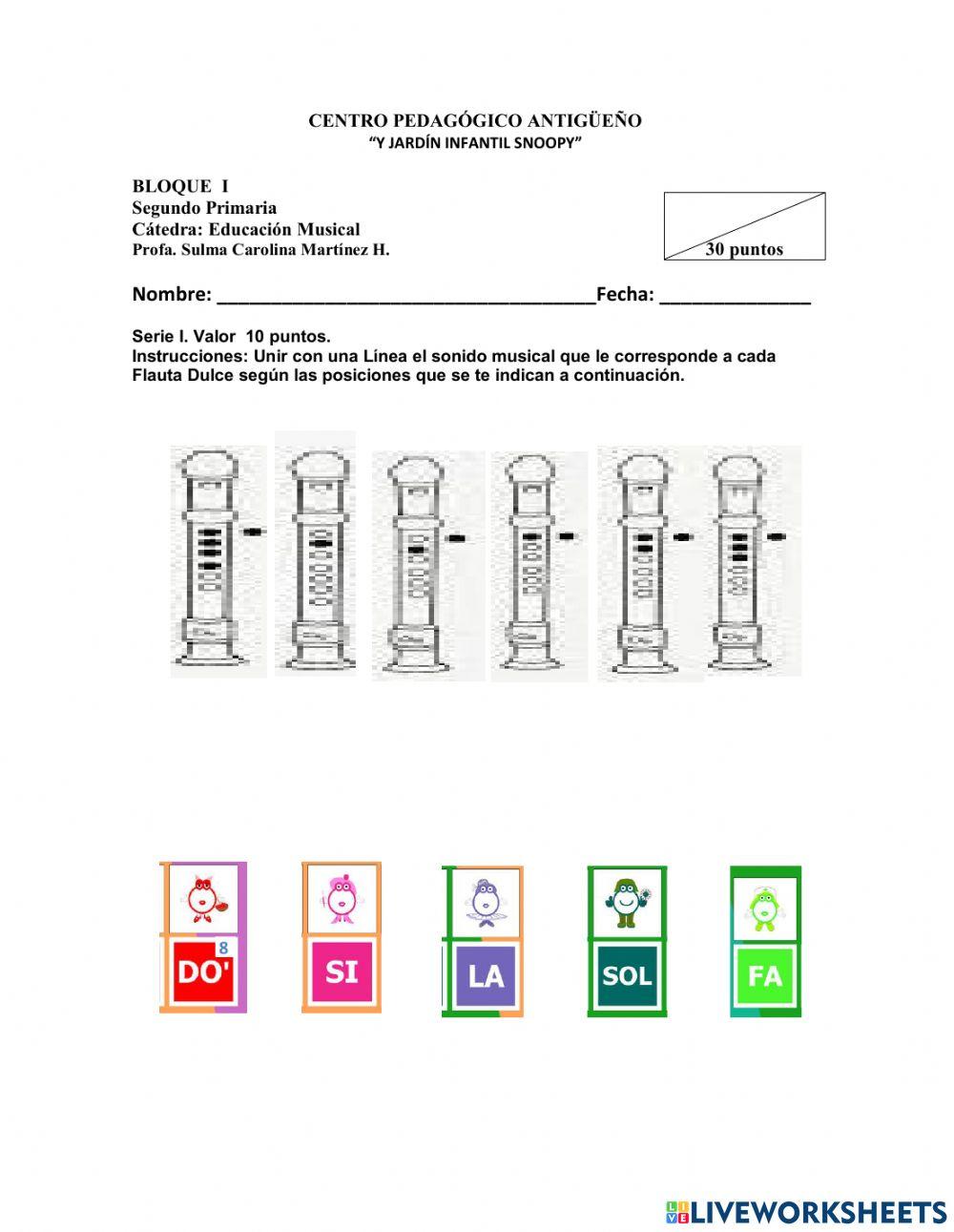 Examen Segundo Primaria