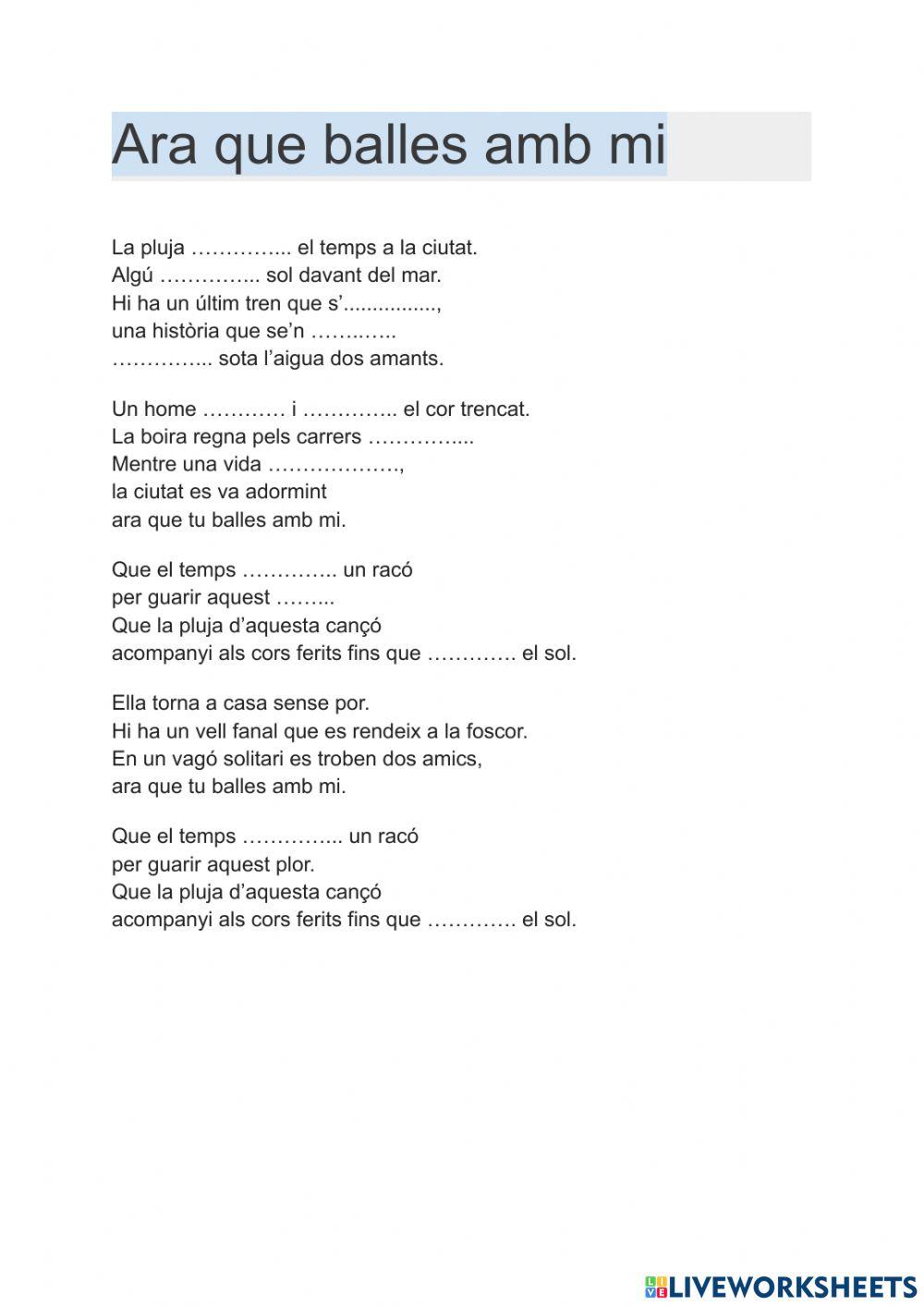 Ara que balles amb mi