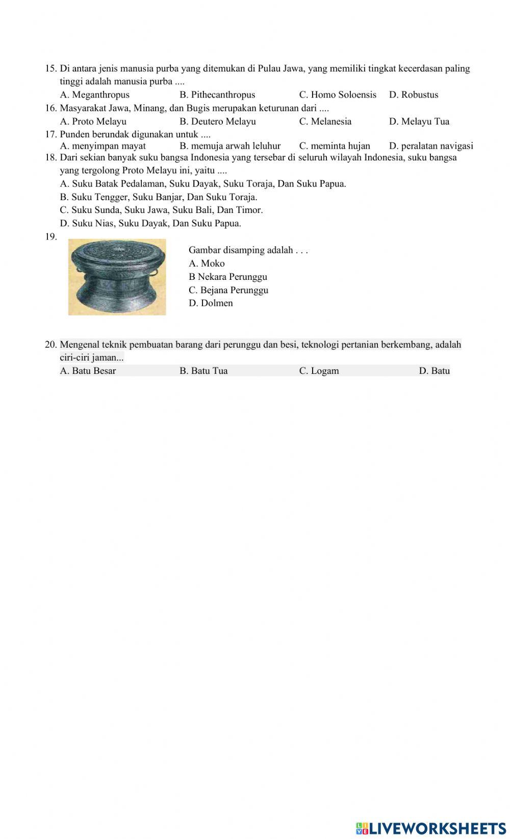 Bab 2 Masyarakat Indonesia pada masa praaksara, Hindhu-Buddha, dan Islam