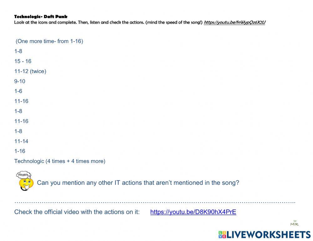 Song: Technologic -Daft Punk