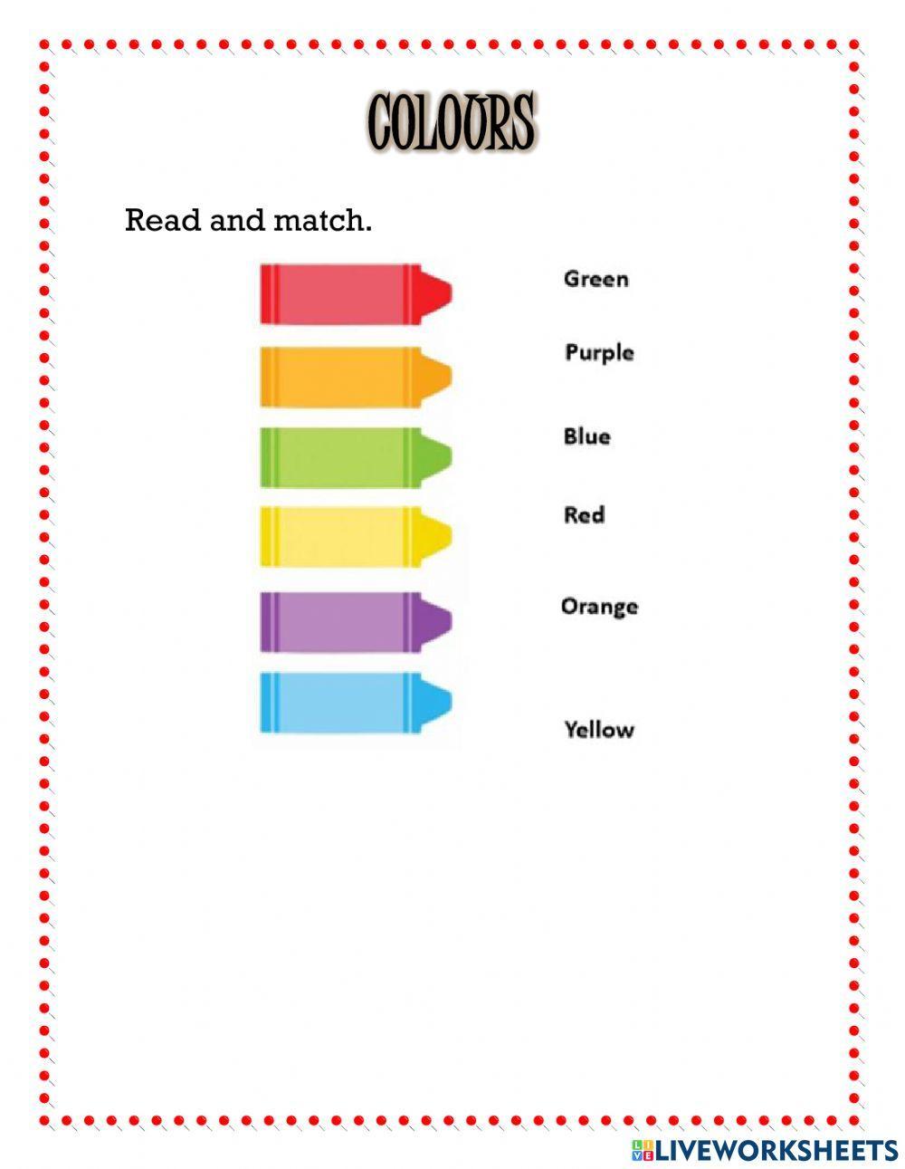 Numbers, colours, family members and school objects