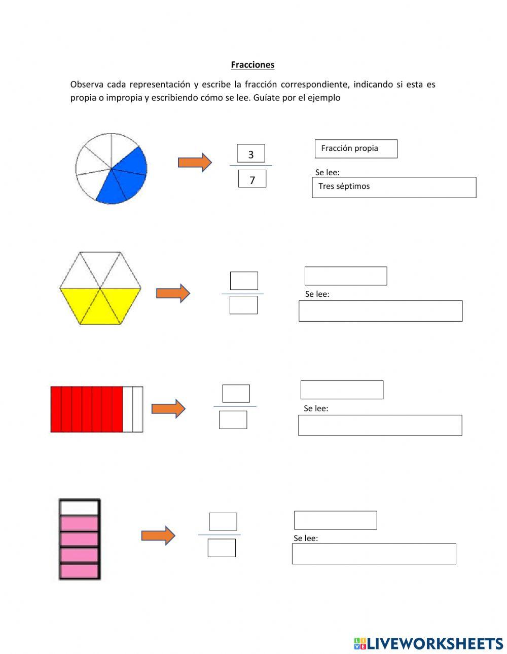 Representación de fracciones