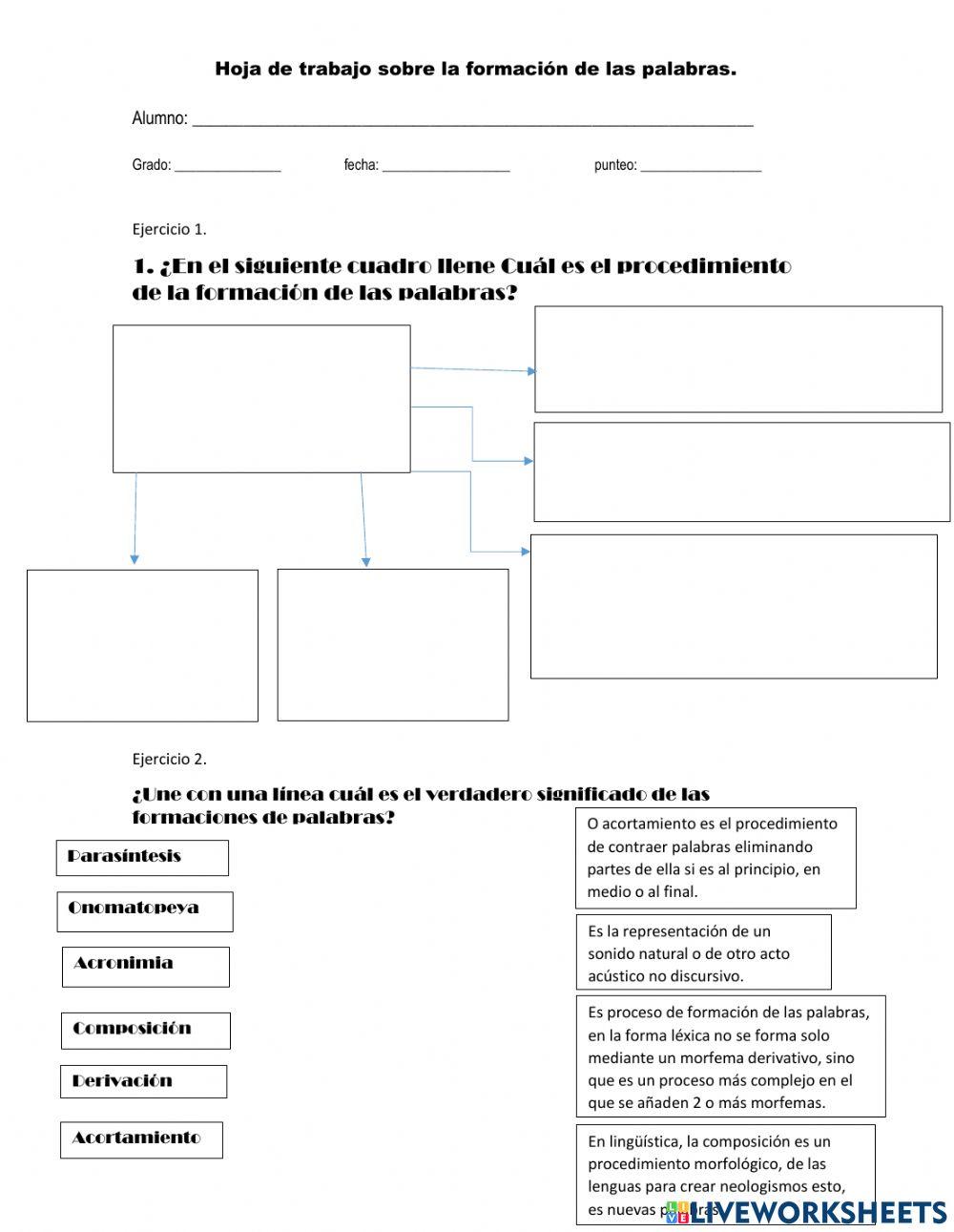 Formacion de palabras