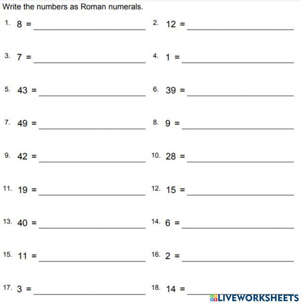 Normal numbers to Roman numerals