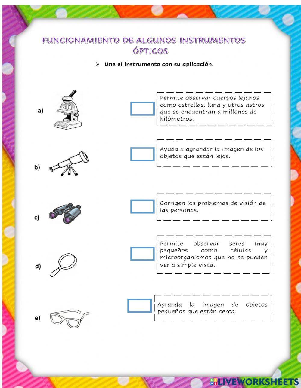 Funcionamiento de algunos instrumentos opticos