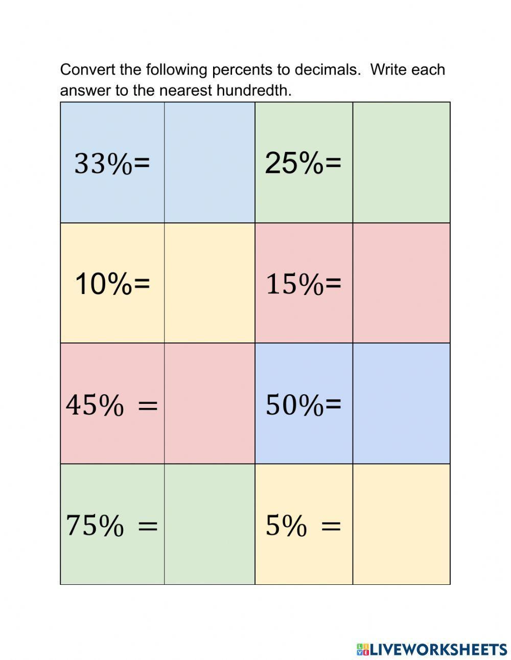 Convert Decimal to Percent