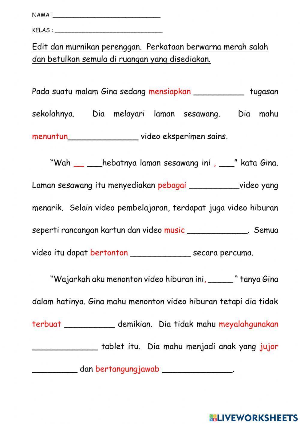 Edit dan murnikan perenggan