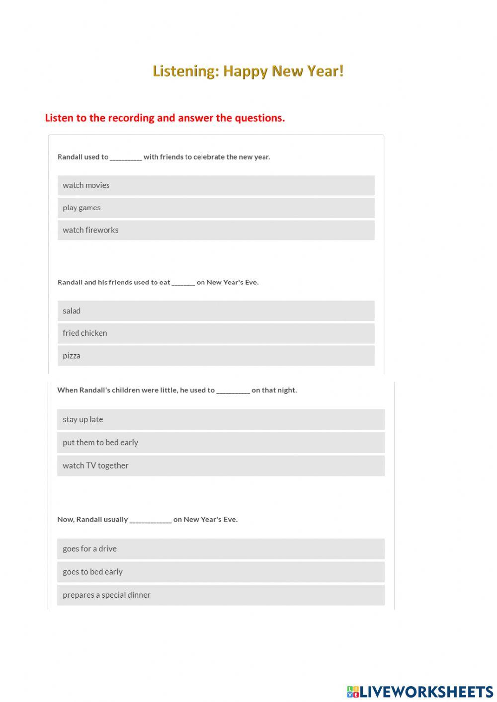 Listening: Happy New Year!