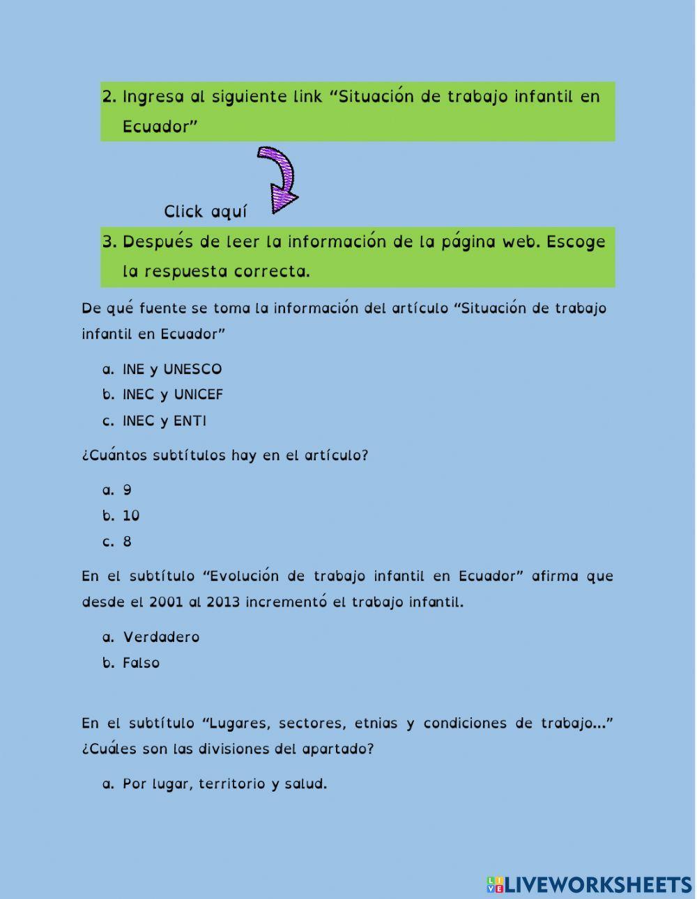 Educación y salud en niños y niñas del Ecuador