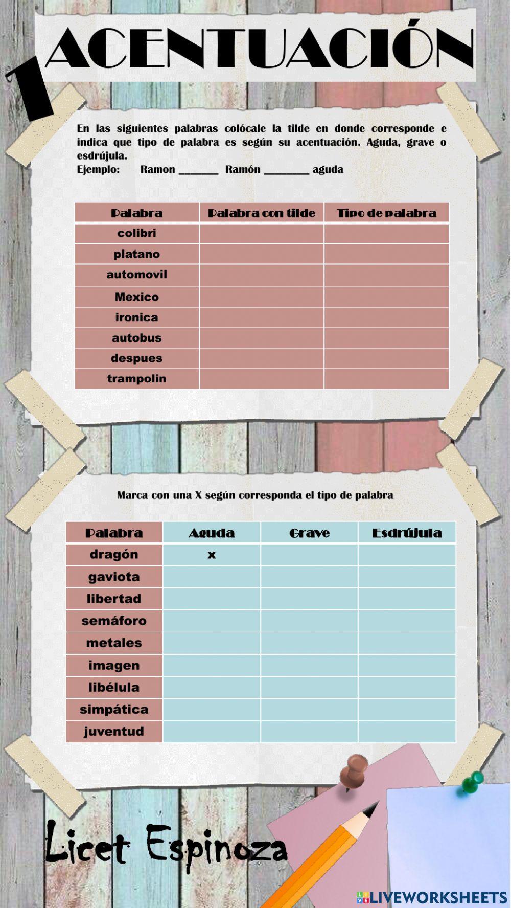 Acentuación de palabras