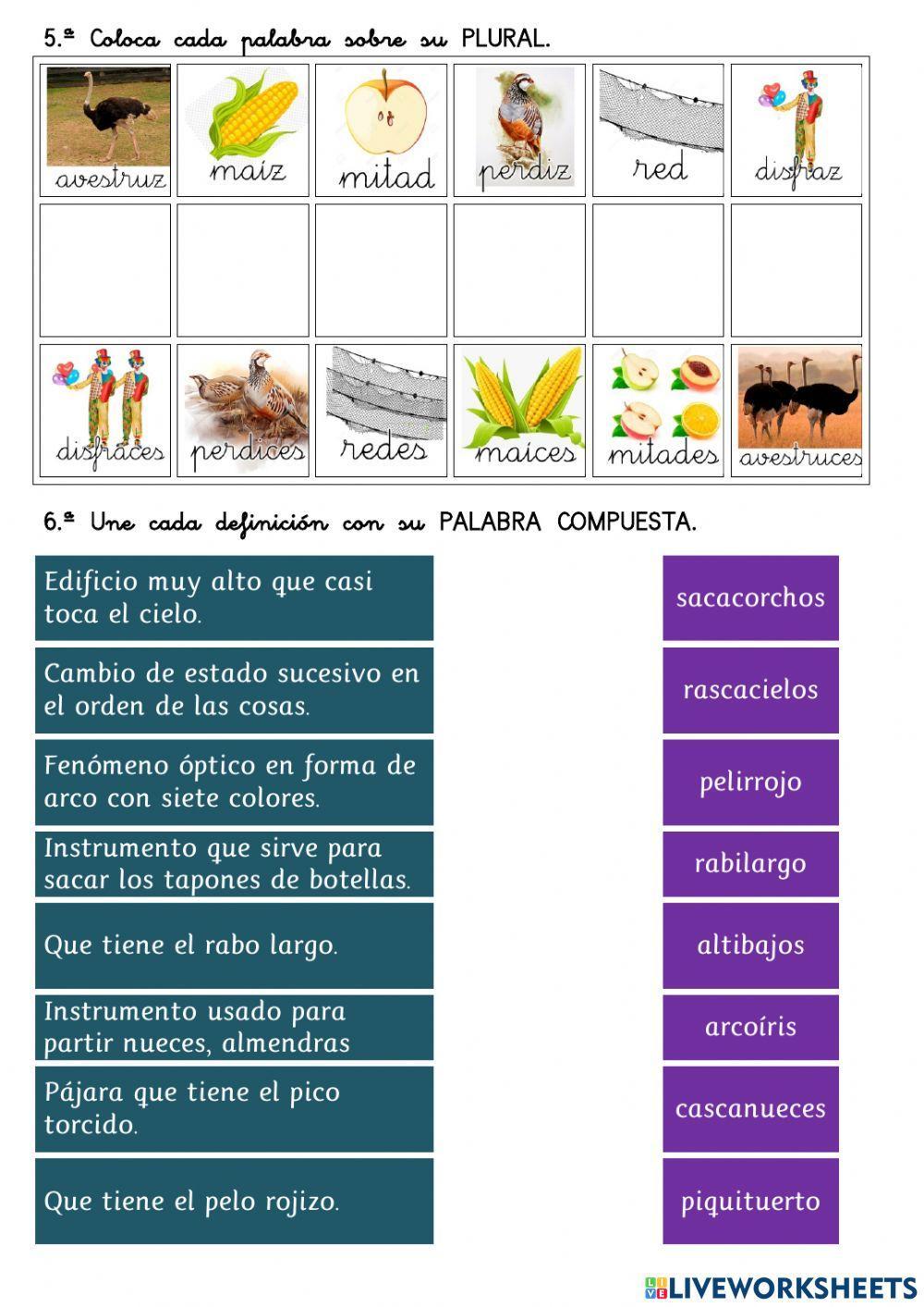 Comprensión Lectora 3º EP 18.- descripción OBJETO, palabras COMPUESTAS