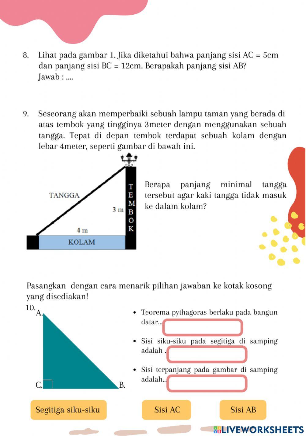 Lembar Kerja Siswa Teorema Pythagoras
