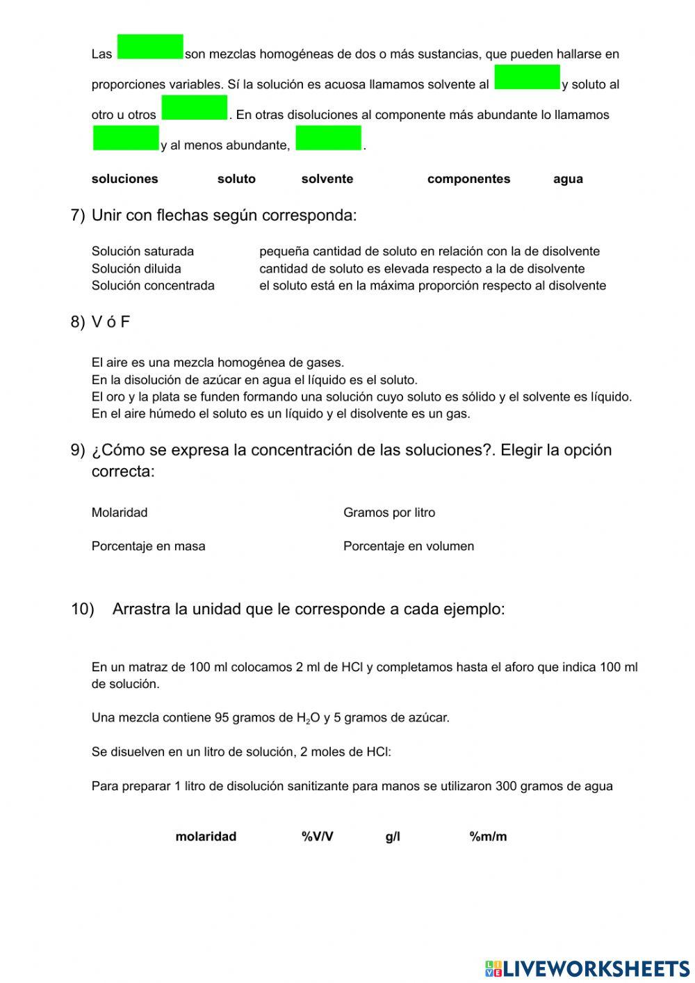 Soluciones y dispersiones