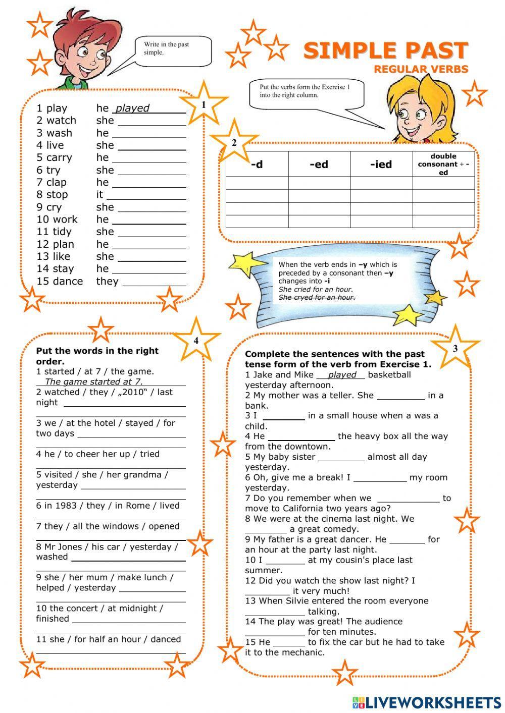 Past Simple Regular Verbs