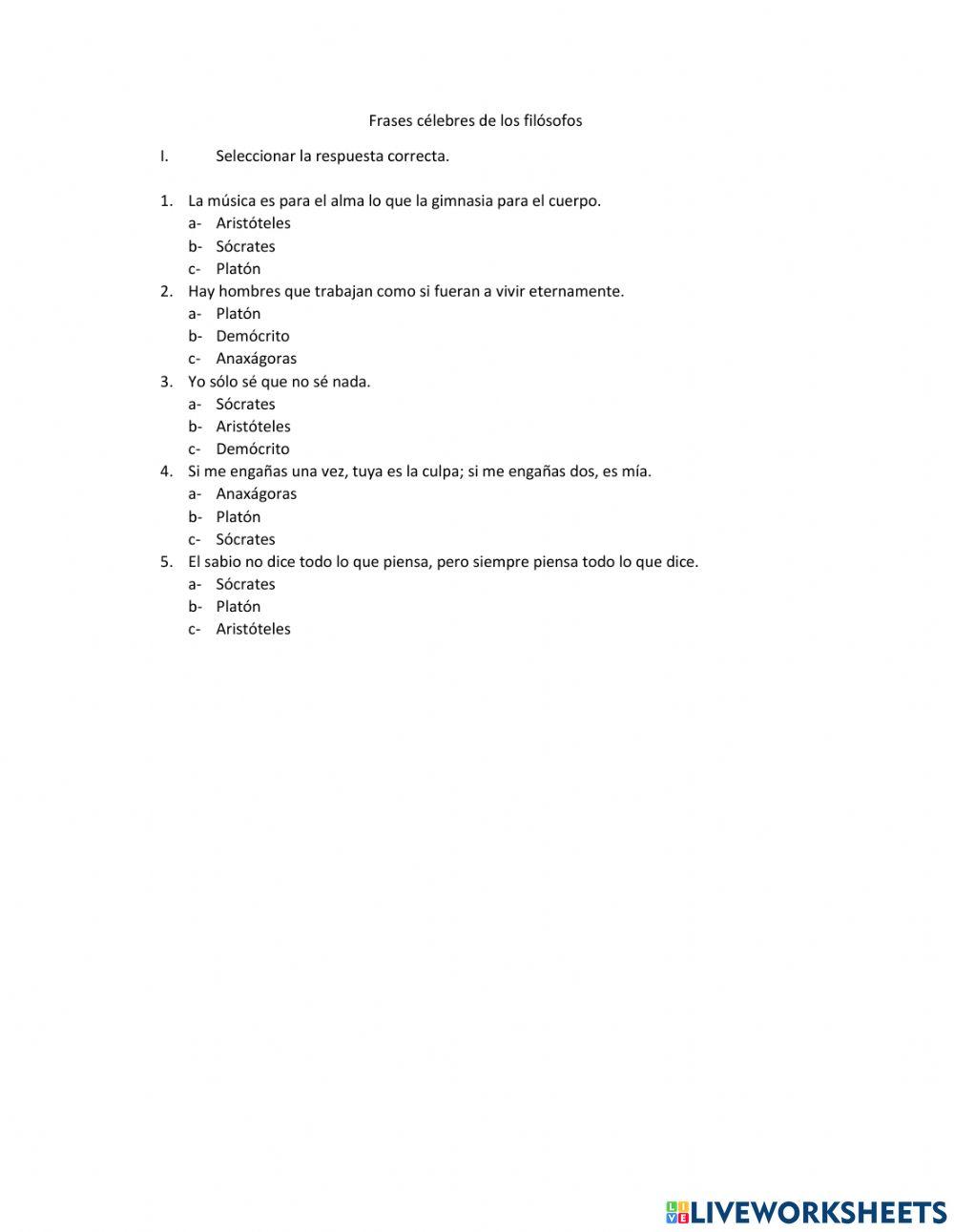 Frases célebres de los filósofos