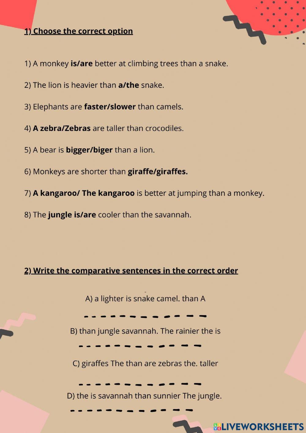 Comparative adjectives