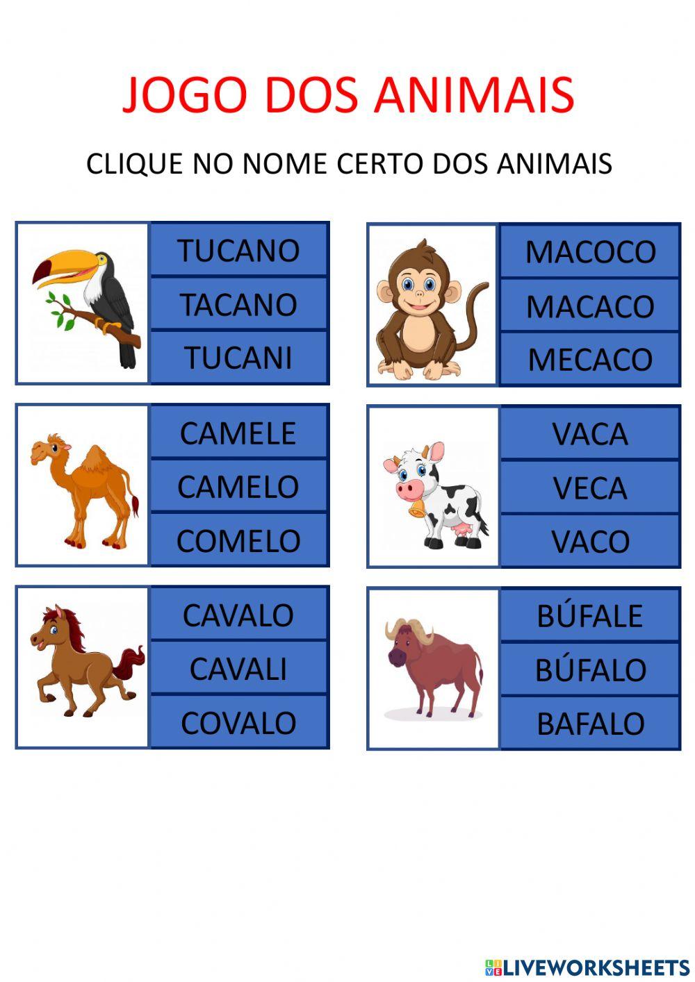 Jogo dos animais