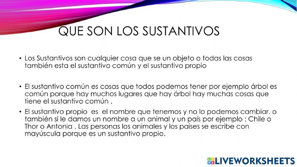 Sustantivos adjetivos y verbos