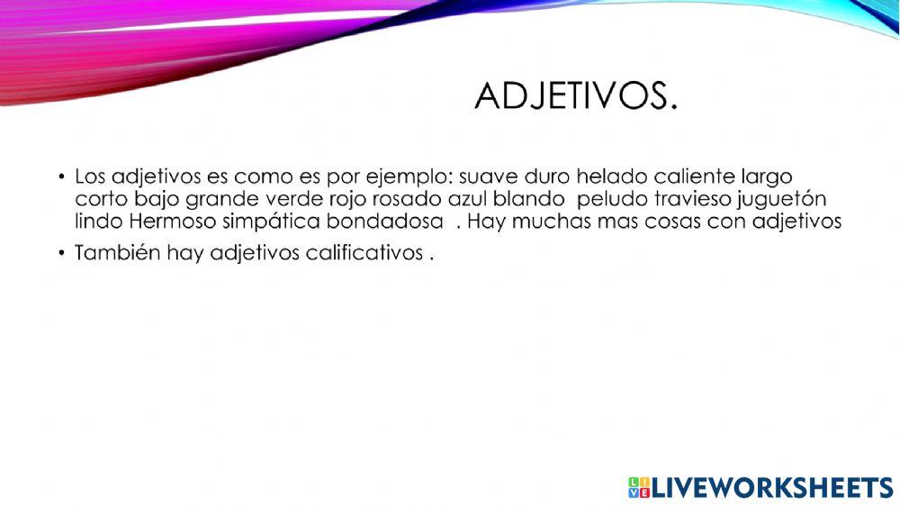 Sustantivos adjetivos y verbos