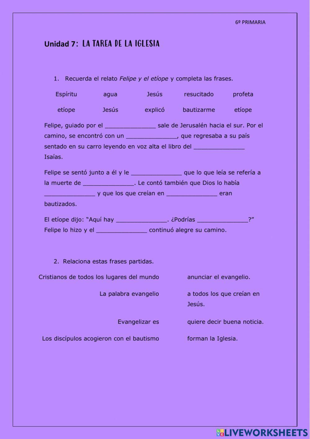 La tarea de la Iglesia