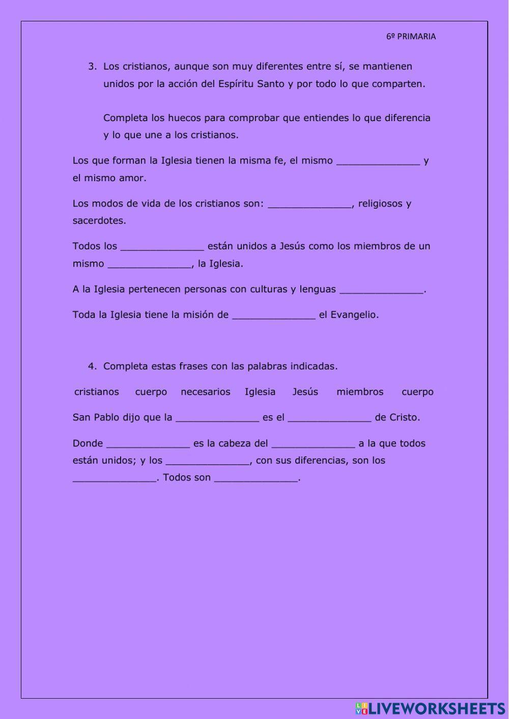 La tarea de la Iglesia