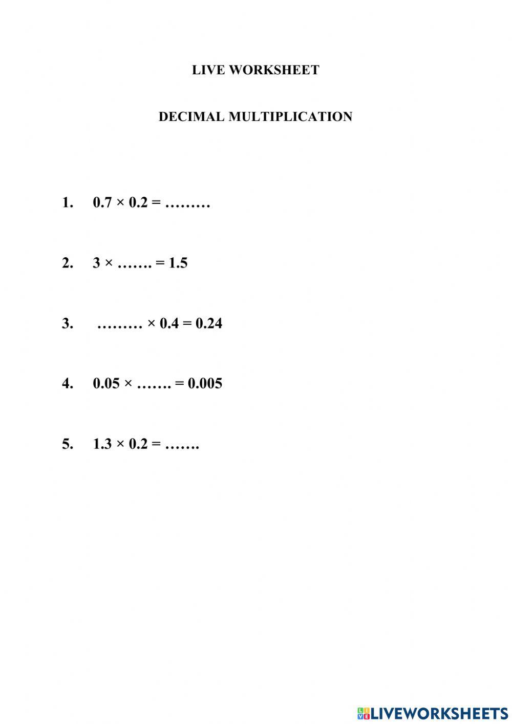 Decimal Multiplication