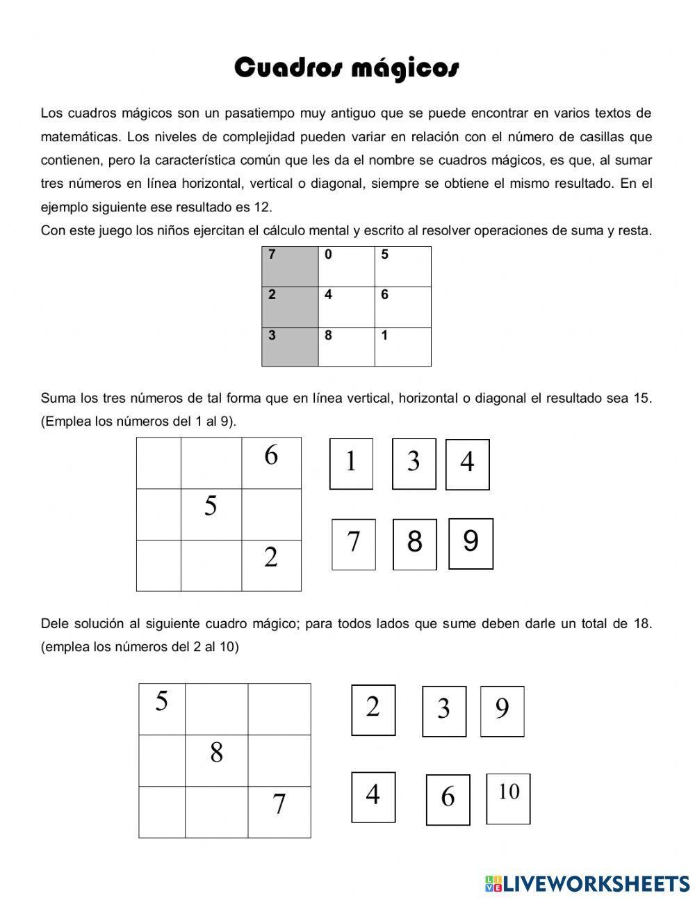 Cuadros magicos.