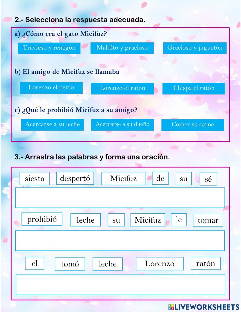 Lectura de comprensión Lectura de comprensión