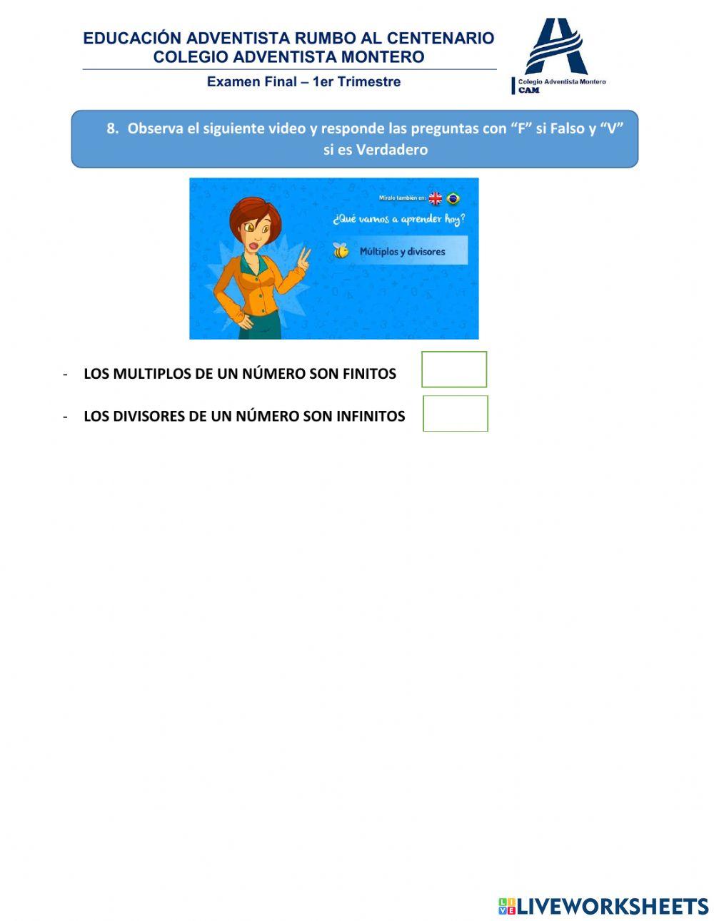 Múltiplos, divisores y números primos