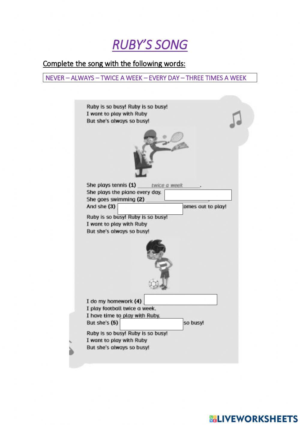 Adverbs of frequency song