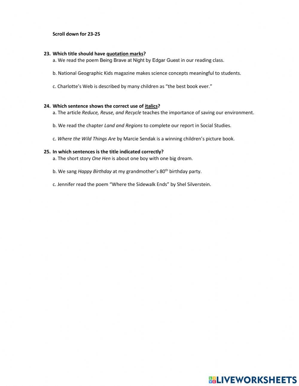 Unit 9 Quiz Lessons 7 and 8