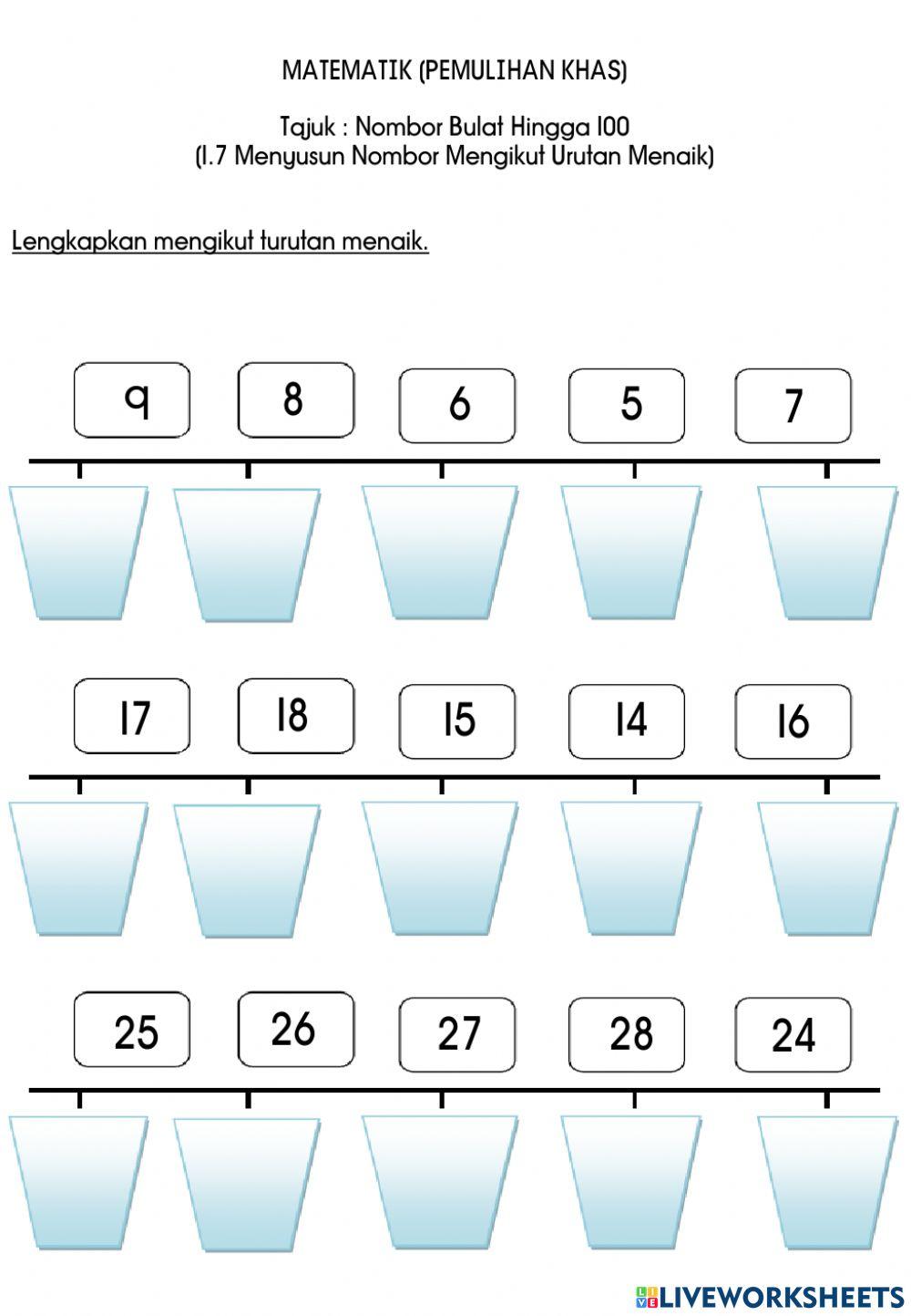 Susunan Menaik Dalam Lingkungan 100
