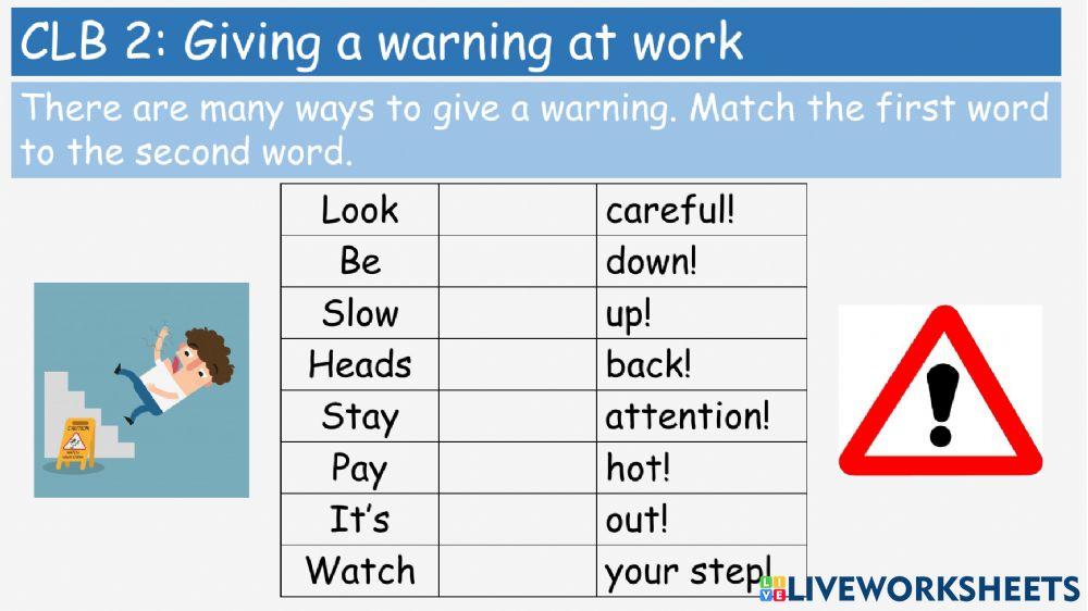 CLB 2: Ways to give a warning