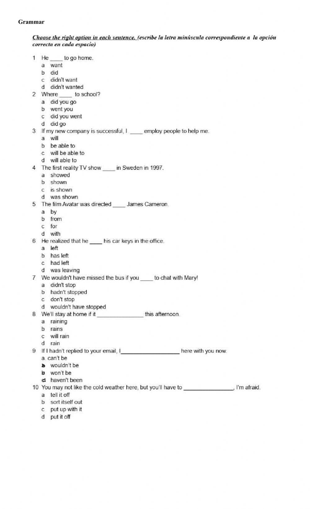 evaluación 5to electrónica