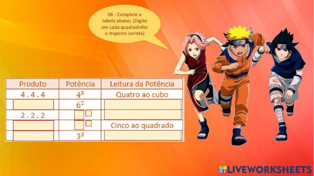 Atividade - potenciação e raiz quadrada