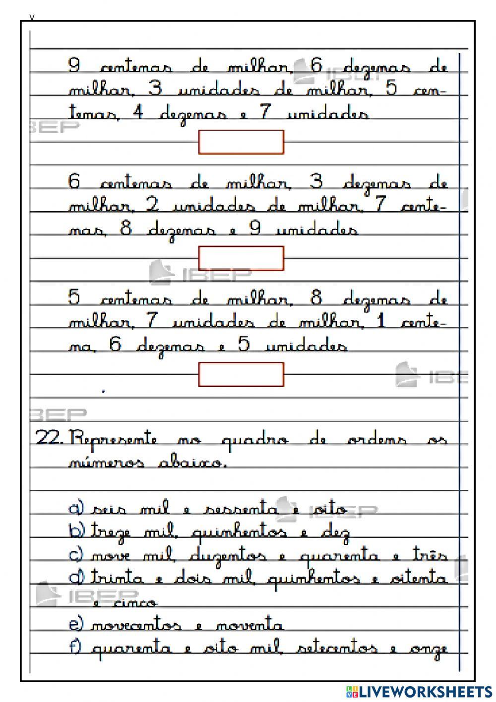 Atividade de matemática