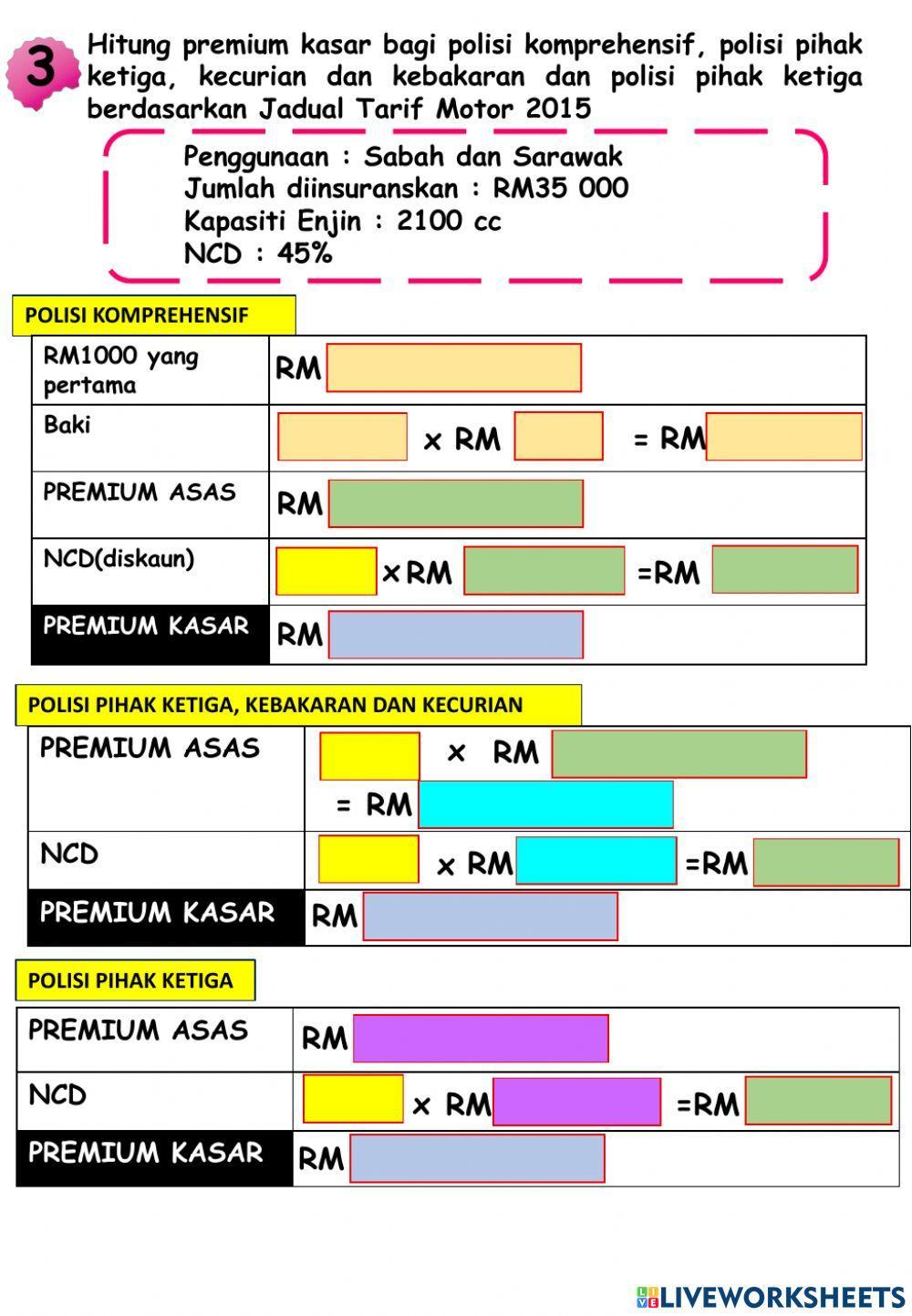 Matematik pengguna:insurans
