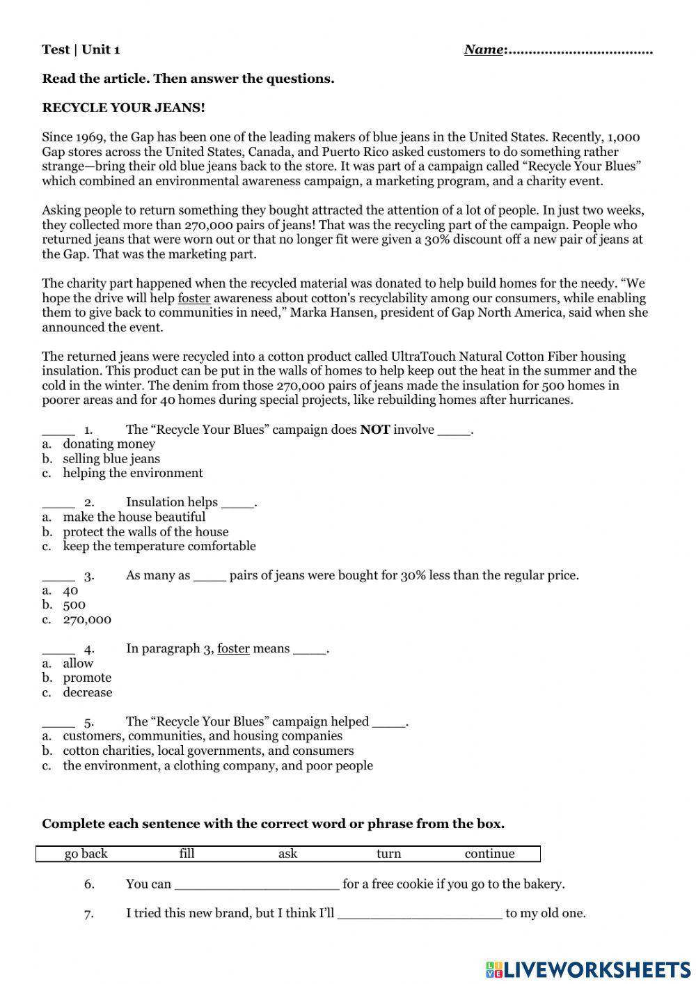 First Conditional Test