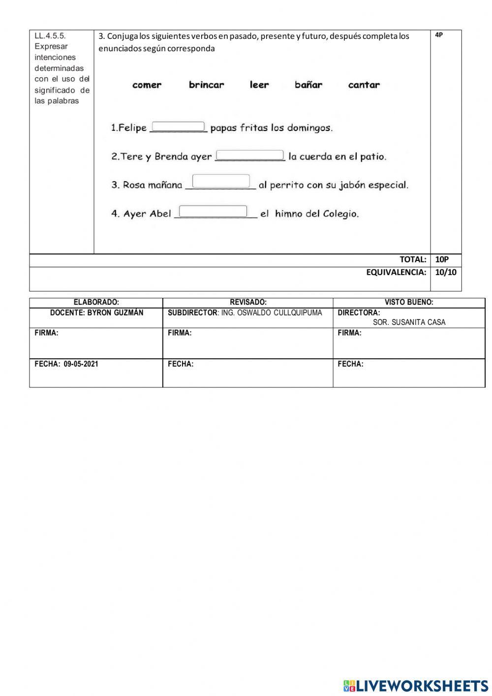 Diagnostico decimo worksheet | Live Worksheets